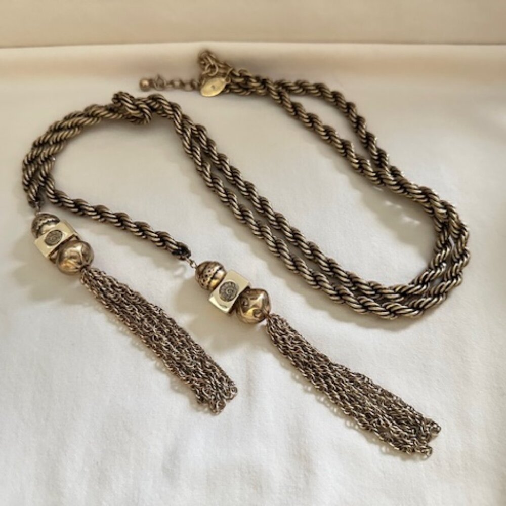 Chico's Gold Tassel Necklace